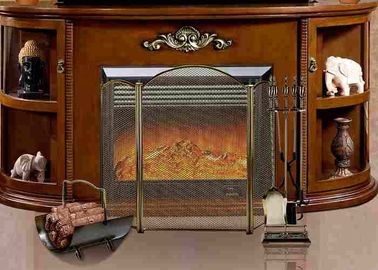 फ्रेंच / लुई शैली प्राचीन यथार्थवादी लौ इलेक्ट्रिक Fireplaces टीवी रिमोट कंट्रोल खड़ा है